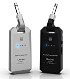 Getaria 5.8GHz Wireless Guitar System Rechargeable Audio Guitar System Wireless Digital Transmitter Receiver Set for Electric Guitar Bass (Silver Black)