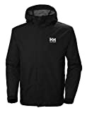 Helly Hansen Men's Seven J Waterproof Windproof Breathable Rain Jacket, 992 Black, X-Large