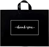 Thank You Merchandise Bags 50Pcs - SOSFKIM 17x16In Extra Thick 2.76Mil Retail Shopping Bags for Goodie Bags, Party, Stores, Boutique, Clothes, Reusable Plastic Bags with Soft Loop Handle