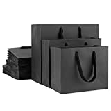 Kraft Bags with Handles, EUSOAR 30pcs Recyclable Craft Bags with 3 Sizes, Gift Bags, Business Packaging Bags, Handmade DIY Bags, Recyclable Reusable Kraft Bags, Wedding Bags, Party Favor Bags-Black