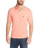 Nautica Men's Classic Fit Short Sleeve Dual Tipped Collar Polo Shirt, Pale Coral, Large