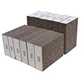 Tonmp 12 Pack 60 Grit Sanding Sponge, Washable and Reusable Sanding Blocks Great for Pot Brush Pan Brush Sponge Brush Glasses Sanding Wood Sanding Metal Sanding (60 Grit-12 Pack)