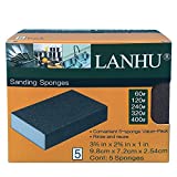 Sanding Sponge, Sanding Blocks, Rust Removal of Kitchen Cookware and Rusted Metal, Grit 60 120 240 320 400, 5-Pack