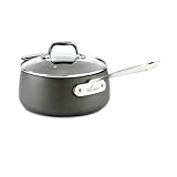 All-Clad E7852464 HA1 Hard Anodized Nonstick Sauce Pan Cookware, 3.5-Quart, Black