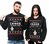 Silk Road Tees There is Cookie in This Oven Couple Matching Sweaters Christmas Couple Matching Unisex Sweaters Ugly Sweater Style Maternity Fleece Sweatshirts Men Medium - Women Large Black