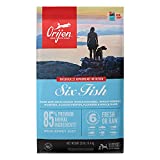 ORIJEN Dog Six Fish Recipe, 25lb, High-Protein Grain-Free Dry Dog Food, Packaging May Vary