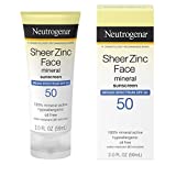 Neutrogena Sheer Zinc Oxide Dry-Touch Mineral Face Sunscreen Lotion with Broad Spectrum SPF 50, Oil-Free, Non-Comedogenic & Non-Greasy Zinc Oxide Facial Sunscreen, Hypoallergenic, 2 fl. oz