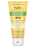 Babo Botanicals Zinc Sunscreen Lotion SPF 30 with 100% Mineral Actives, Non-Greasy, Water-Resistant, Fragrance-Free, Vegan, For Babies, Kids or Sensitive Skin, Clear, 3 Fl Oz