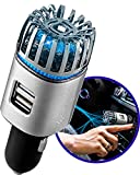 Craftronic® NanoActive™ | Car Air Purifier Ionizer & Dual Fast Charge USB | 5.6 Million Negative Ion Anti-Microbial, Eliminates PM 2.5 Smoke, Pollutants, Odors, Dander, Dust | Relieve Allergy (Silver)