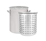 CONCORD 36 QT Stainless Steel Stock Pot w/Basket. Heavy Kettle. Cookware for Boiling (36)