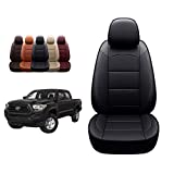 OASIS AUTO 2016-2022 Tacoma Custom Fit PU Leather Seat Cover Compatible with Tacoma 2016-2017-2018-2019-2020-2021 (2016-2022 Tacoma, Black)