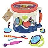 B. toys – Drumroll Please – 7 Musical Instruments Toy Drum Kit for Kids 18 months + (7-Pcs)