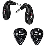 Xvive U2 2.4GHZ Wireless Guitar System Plug and Pick Up With Build-in Rechargeable Battery, Broad frequency 20Hz – 20kHz - Digital Guitar Transmitter Receiver bundled With HogoR Guitar Picks (Black)