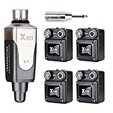 Xvive U4 Wireless in-Ear Monitor System 1 Transmitter and 4 Beltpack Receiver Personal IEM for Studio, Band Rehearsal,Live Performance,Camera Record