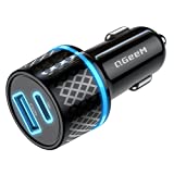 USB C Car Charger,QGeeM 42.5W Car Charger Adapter with Power Delivery & Quick Charge 3.0 USB Car Charger 2 Port Fast Charging Compatible with iPhone13/12/11 Pro/Max/XR/XS,iPad Pro/Air,Galaxy S21/10/9