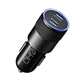 USB C Car Charger, EHO 45W (25W+20W) Dual Port PD 3.0 Dual Type C Fast Car Charger Adapter PPS Super Fast Charger Compatible with iPhone 13 Pro Max/12 Pro Max, Galaxy S21/S20/S10, iPad Air/Pro, Black