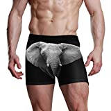 SUABO Mens Boxer Briefs Elephant Father's Underwear 1 Pack Mens Underwear for Valentines M