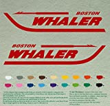 Pair of Boston Whaler Compatible Replacement Decals Vinyl Stickers Boat Outboard Motor Set of 2 (18" X 3.75", Red 031)