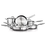 Calphalon 11-Piece Pots and Pans Set, Stainless Steel Kitchen Cookware with Stay-Cool Handles, Dishwasher Safe, Silver