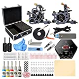 Wormhole Tattoo Kit Complete for Beginners Tattoo Kit with Case Tattoo Power Supply 4 Tattoo Ink 20 Tattoo Needles 2 Pro Tattoo Machine Guns Kit(TK012)