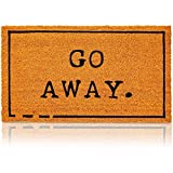 Go Away Nonslip Welcome Doormat, Natural Coco Coir Mat (17 x 30 in)