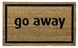 Entryways Non Slip Coir Doormat, 17-Inch by 28-Inch, Go Away Black