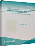 Silver Alginate (Antibacterial Alginate with Silver) 4.25"x4.25" Sterile; 5 Wound Dressings Per Box (1) (4.25" X 4.25") (1) Areza Medical