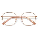 SOJOS Designer Women Blue Light Blocking Glasses Stylish Flat Eyewear AURORA SJ1137 with Rose Gold Frame/Anti-Blue Light Lens