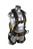 Guardian 21030 Cyclone Construction Harness with QC Chest/TB Leg/TB Waist Belt/Side D-Rings, Black/Yellow