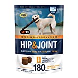 VetIQ Hip & Joint Supplement for Dogs, Anti Inflammatory Joint Support, Glucosamine, MSM, and Krill, Chicken Flavored Soft Chews, 180 Count