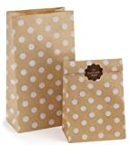 BagDream Brown Dot Paper Lunch Bags Bread Bags 12lb 7x4.5x13.75 Inches 100Pcs Kraft Paper Bags Bulk, Paper Snack Bags, 100% Recycled Kraft Lunch Bags