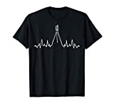 Funny Land Surveyor Gift Cool Surveying Tripod Heartbeat T-Shirt