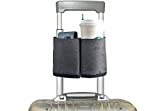 riemot Luggage Travel Cup Holder Free Hand Drink Caddy - Hold Two Coffee Mugs - Fits Roll on Suitcase Handles - Gifts for Flight Attendants Travelers Accessories Black
