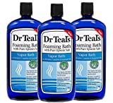 Dr Teal's Foaming Bath 3-Pack (102 fl oz Total) Cool Vapor with Menthol, Camphor, and Spearmint