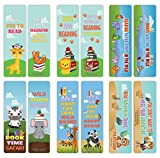 Creanoso Wild Animals Reading Sayings Bookmarks (60-Pack) – Six Assorted Quality Bookmarker Cards Bulk Set – Premium Gift for Kids, Boys, Girls, Teens, Young Bookworms – Premium Gift Tokens Set