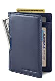 SERMAN BRANDS - Wallets for Men Slim Mens leather RFID Blocking Minimalist Card Front Pocket Bifold Travel Thin (Luxe Blue 5.0)