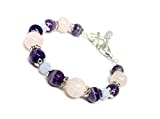 Gia Miscarriage and Fertility Bracelet Featuring Natural Gemstones Rose Quartz, Blue Lace Agate, Amethyst/TTC gift/crystal healing jewelry