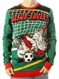 Ugly Christmas Party Unisex Ugly Christmas Sweater Jesus Saves!-2XL Jesus Saves! Green