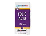 Superior Source Folic Acid Vitamin B9 1200 mcg Sublingual Instant Dissolve Tablets Under Tongue Melts, 100 Count