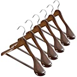 High-Grade Wide Shoulder Wooden Hangers 10 Pack, Non Slip Pants Bar, Smooth Finish Wood Suit Hanger Coat Hanger for Closet, Holds upto 20lbs, 360° Swivel Hook, for Dress Jacket, Heavy Clothes Hangers