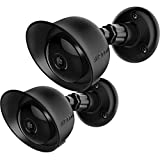 Adjustable Durable Plastic Wall Mount Outdoor Indoor Bracket and Silicone Cover Skins Protective Case for Yi Home Camera 1080p/ 720p (Black, 2 Pack)