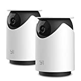 Indoor Wireless WiFi Security IP Camera, YI Smart Nanny Pet Dog Cat Dome Cam with Night Vision, 2-Way Audio, Motion & Face Detection, 360-degree, 1080p, Phone App, Works with Alexa and Google(2pc)