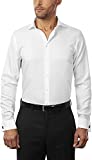 Calvin Klein Men's Dress Shirt Slim Fit Non Iron Solid French Cuff, White, 15.5" Neck 32"-33" Sleeve
