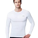 EXIO Japan Men's Compression Shirt Cool&Dry Baselayer/Underlayer Long Sleeve Top EX-R01 (Medium, EXR01-WH)