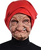 Seasonal Visions International Halloween Old Nana Latex Mask with Head Scarf