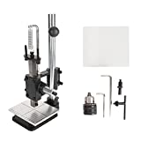 AIWFL Leather Hole Puncher Hand Punching Machine with Drill Chuck Manual Press Puncher Punch Tools for DIY Leather Craft Press Punching Holes (Includes PP Plate + Aluminum Plate with Scale)