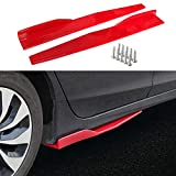 Universal Car Body Styling Side Skirt 745mm Left/Right PP Universal Rear Side Skirt Winglets Diffusers (Red)