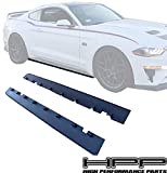 High Performance Part Side Skirts Rocker Panel Splitter Kit (Unpainted Matte Black) Compatible For 15-17 Ford Mustang B Style