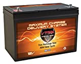 VMAX MR127 12 Volt 100Ah AGM Deep Cycle Maintenance Free Battery compatible with boats and 40-100lb, minnkota, cobra, sevylor and other trolling motor (GROUP 27 Marine Deep Cycle AGM Battery)