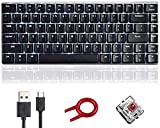 FELiCON Mechanical Keyboard AK33 White LED Backlit USB Cable Gaming Mechanical Keyboard, 82-Key Compact Mechanical Gaming Keyboard with Anti-ghosting Keys for Gamers and Typists